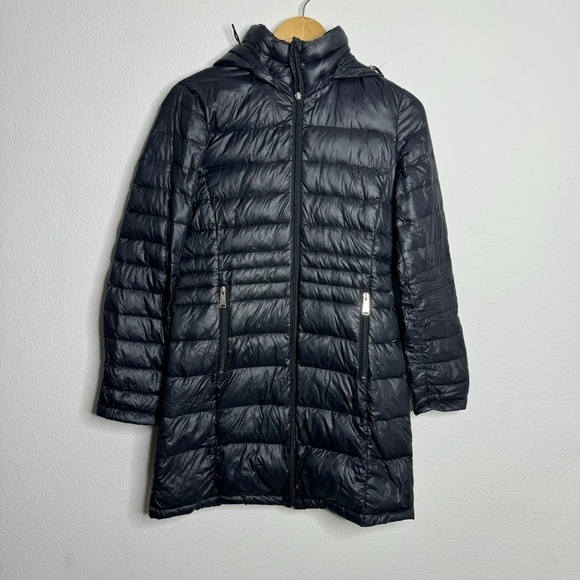 Andrew Marc packable premium down black long puffer jacket XS - Picture 1 of 8